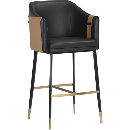 Carter 43 inch Napa Black / Napa Cognac Barstool